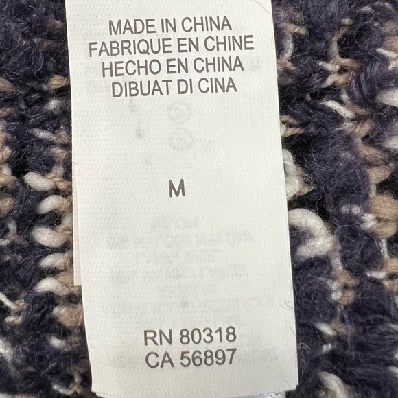 Lucky Brand Geo Intarsia Wrap Waterfall Sweater Size Small Wool Blend Size M - Picture 6 of 8